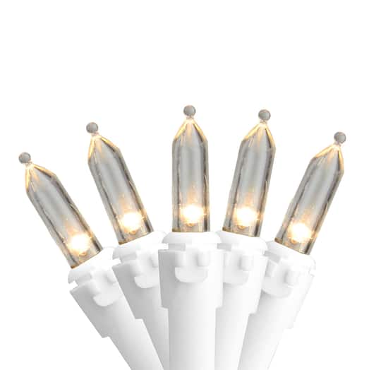 Northlight Set of 50 Warm White Led Mini Christmas Lights 4" Spacing - White Wire - Clear